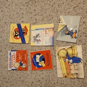 Vintage Lot of 6 Get Well Greeting Crmards Rust Craft 30's & 40's